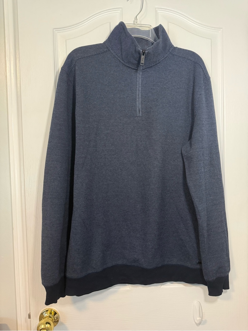 Rodd & Gunn Men's Quarter Zip Sweater in Heather Navy Large